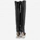 Jimmy Choo Black Grainy Calf Leather Over The Knee Boots 100mm BSJC2214398