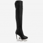 Jimmy Choo Black Grainy Calf Leather Over The Knee Boots 100mm BSJC2214398